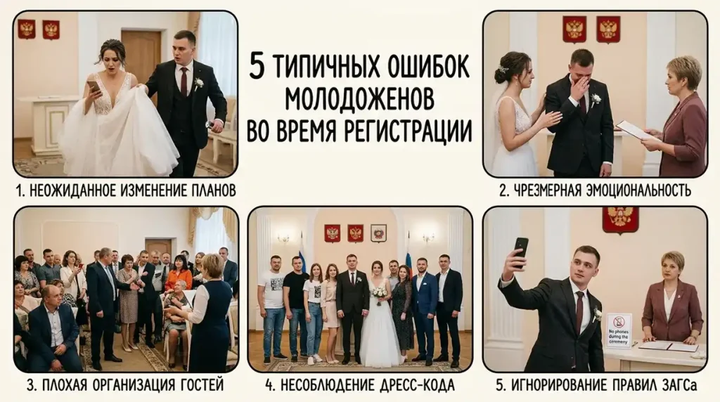 Что портит свадебное видео: 5 типичных ошибок молодоженов во время регистрации